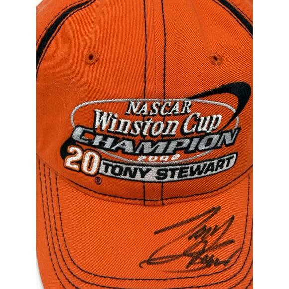 Tony Stewart Autographed Hat NASCAR Winston Cup Champion 2002 Orange JSA Chase - Picture 4 of 14